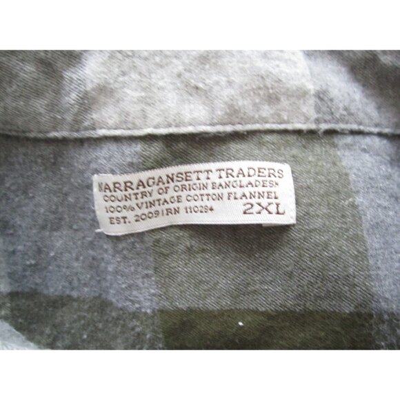 Men Narragansett Traders Cotton Flannel Button Up Long Sleeve Shirt Sz 2XL-MT177 - Picture 2 of 10